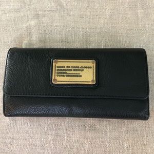 Marc by Marc Jacobs Black Leather Trifold Wallet